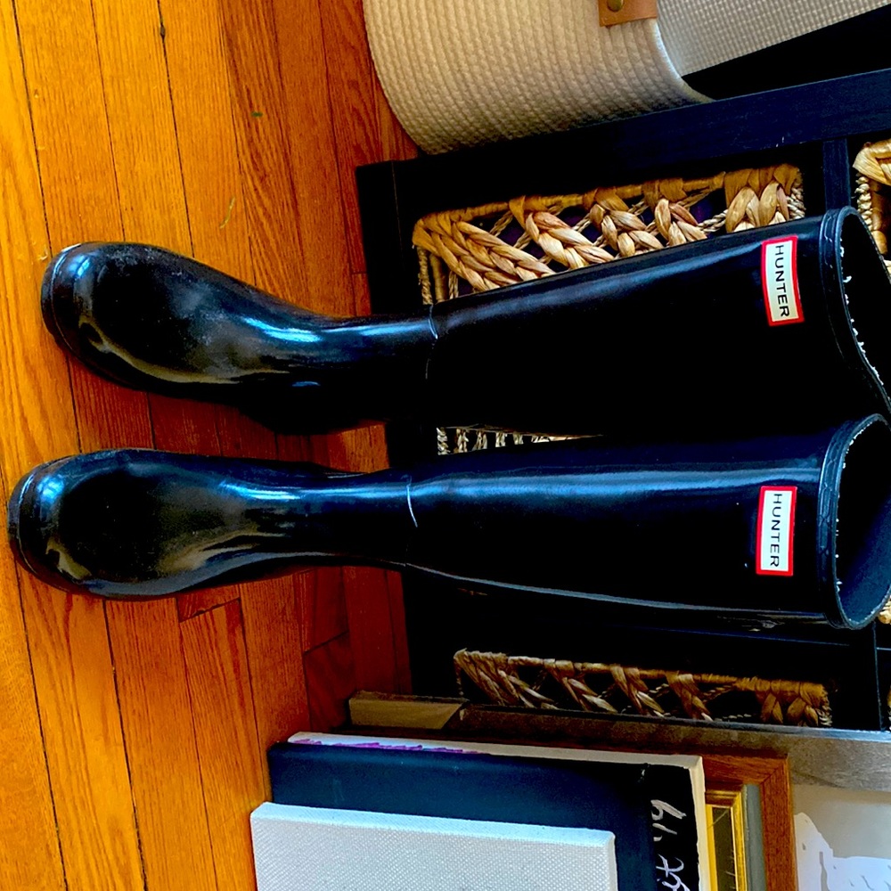 Hunter Boots tall, black size 8 worn once